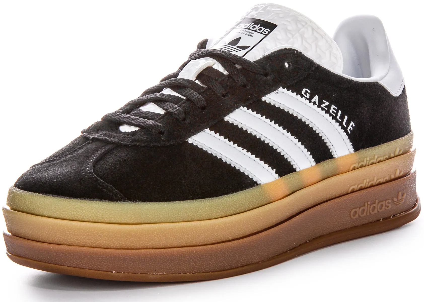Adidas Gazelle Bold W Schuhe in Schwarz Weiß mit Gummisohle