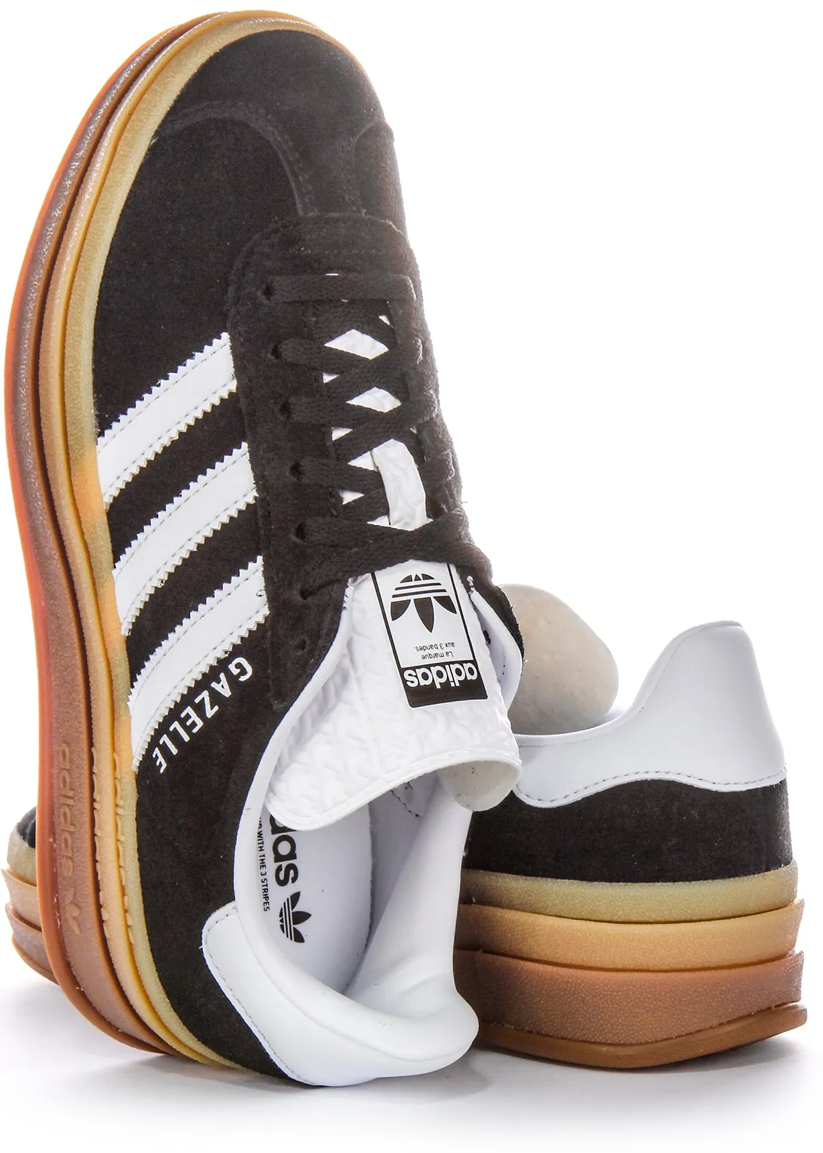 Adidas Gazelle Bold W Schuhe in Schwarz Weiß mit Gummisohle