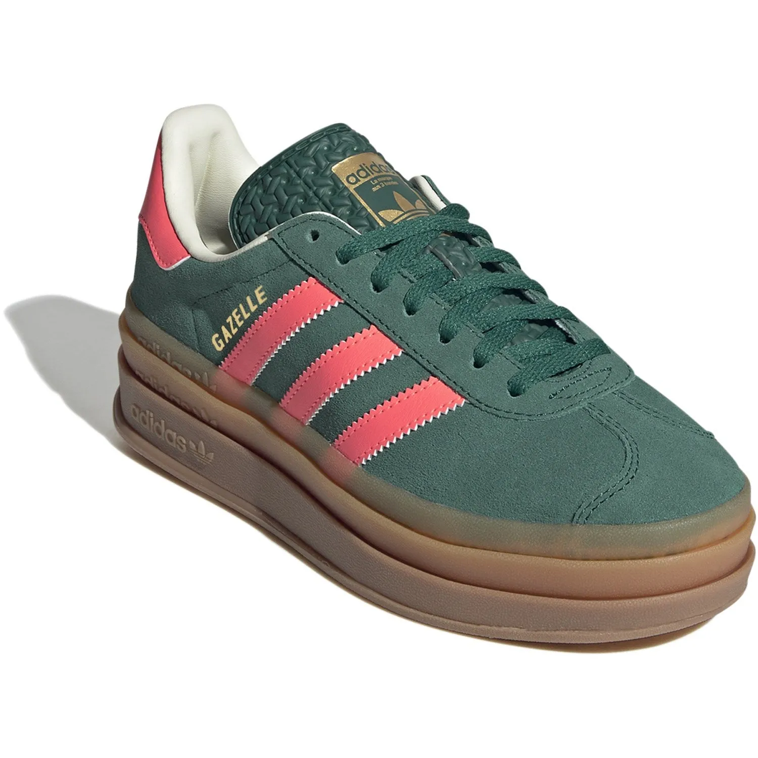 adidas Originals Collegiate Grün/Signal Koralle/Creme Weiß Gazelle Bold J Sneaker