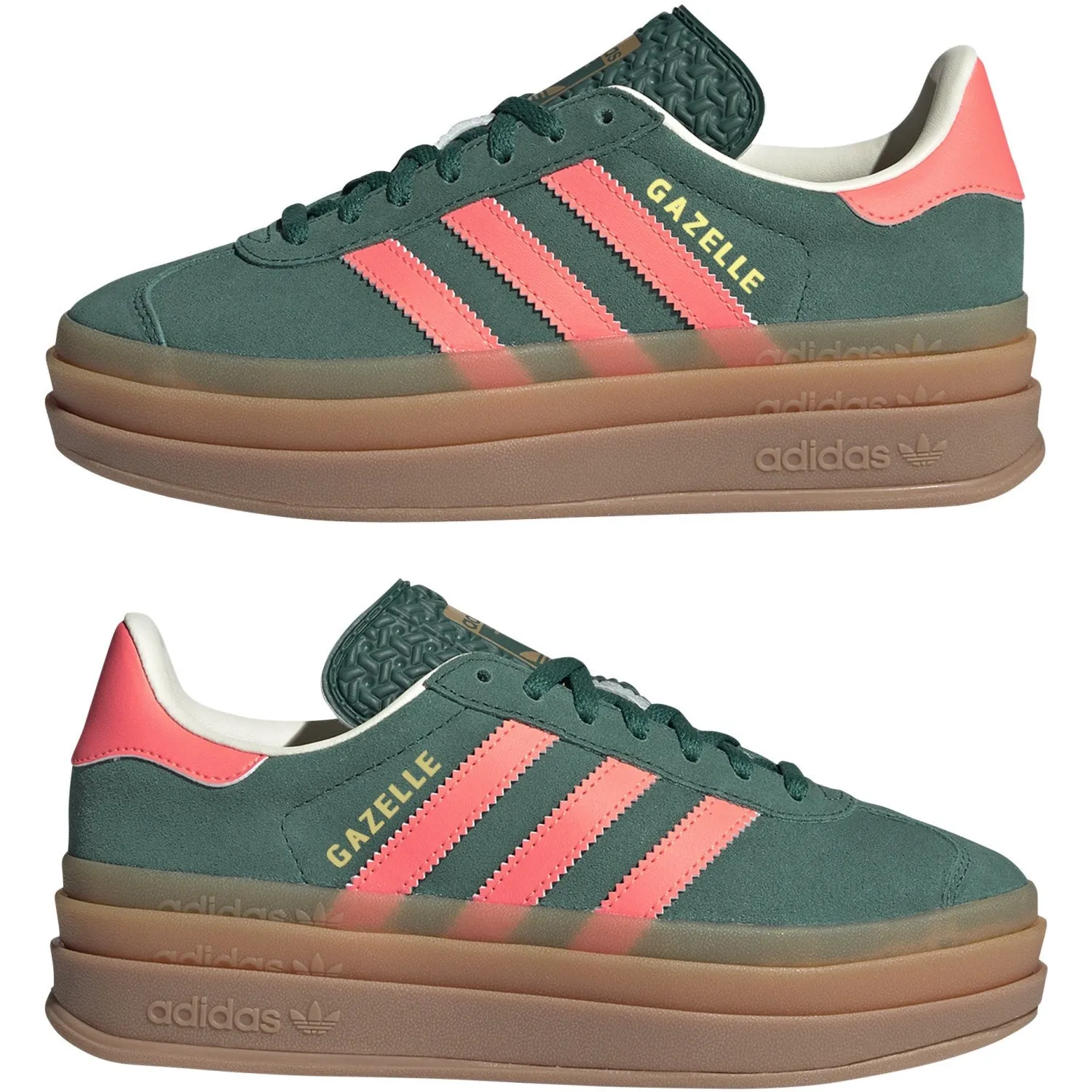 adidas Originals Collegiate Grün/Signal Koralle/Creme Weiß Gazelle Bold J Sneaker