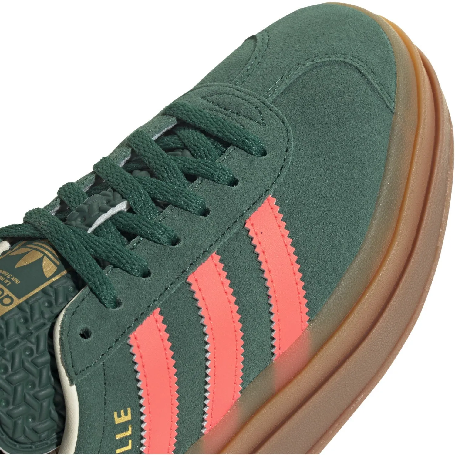 adidas Originals Collegiate Grün/Signal Koralle/Creme Weiß Gazelle Bold J Sneaker