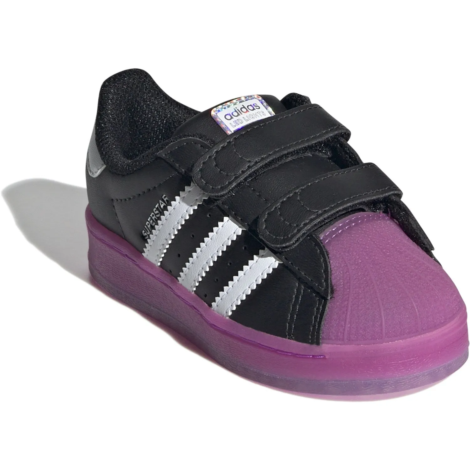 adidas Originals Core Schwarz / Lila Burst / Wolkenweiß Superstar Led Lights Cf I Sneakers