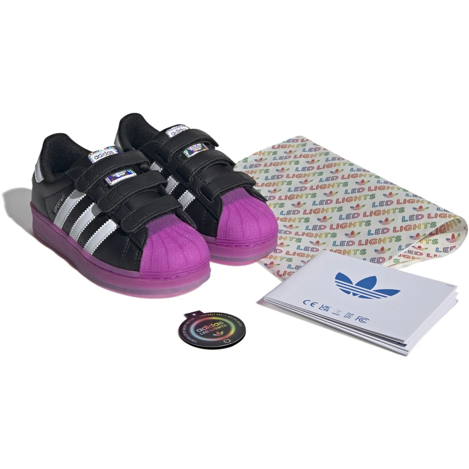 adidas Originals Core Schwarz/Purbur/Wolkenweiß Superstar Led Lights Cf C Sneakers