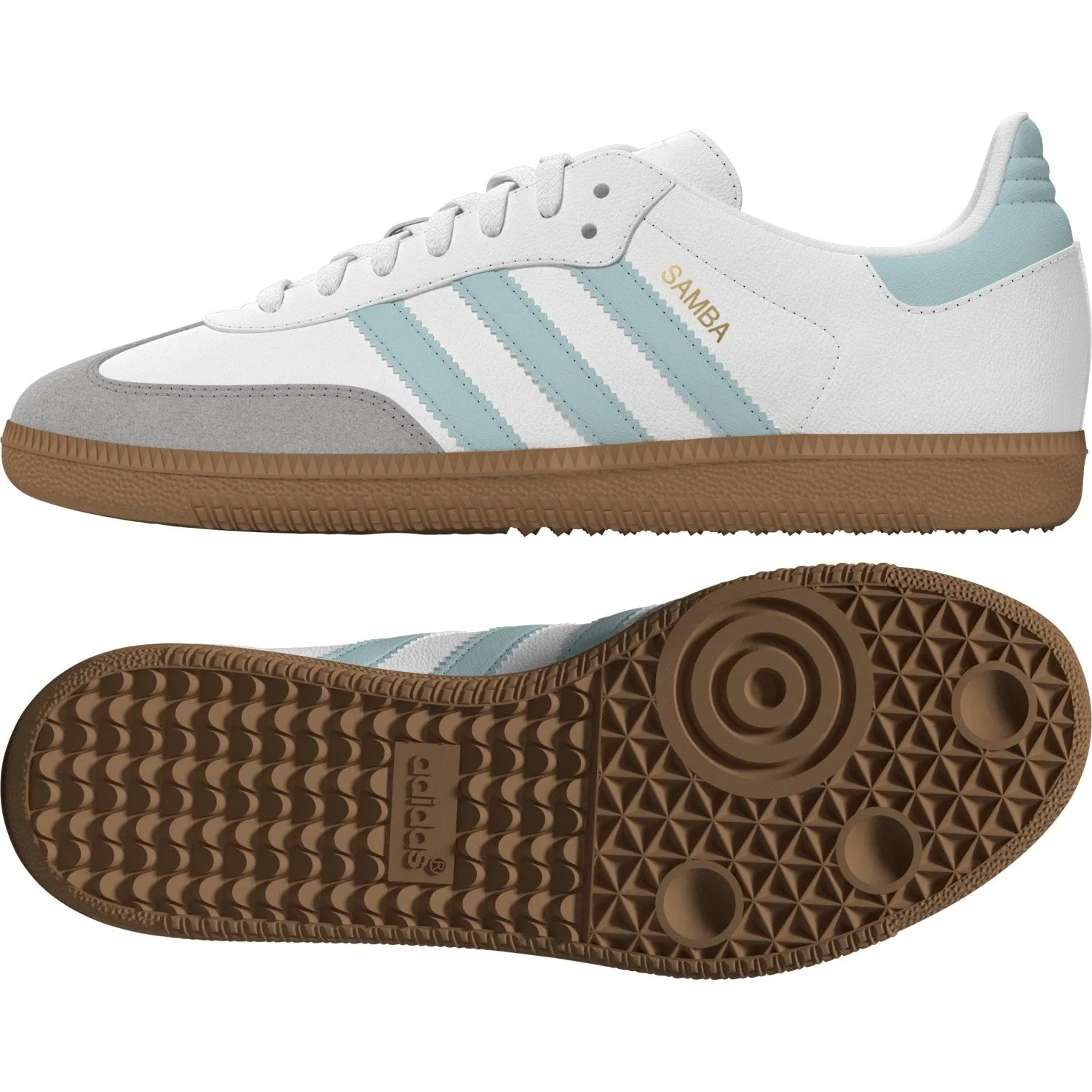 adidas Originals Ftwr Weiß/Semi Flash Aqua/Gum 3 Samba Og J Sneakers