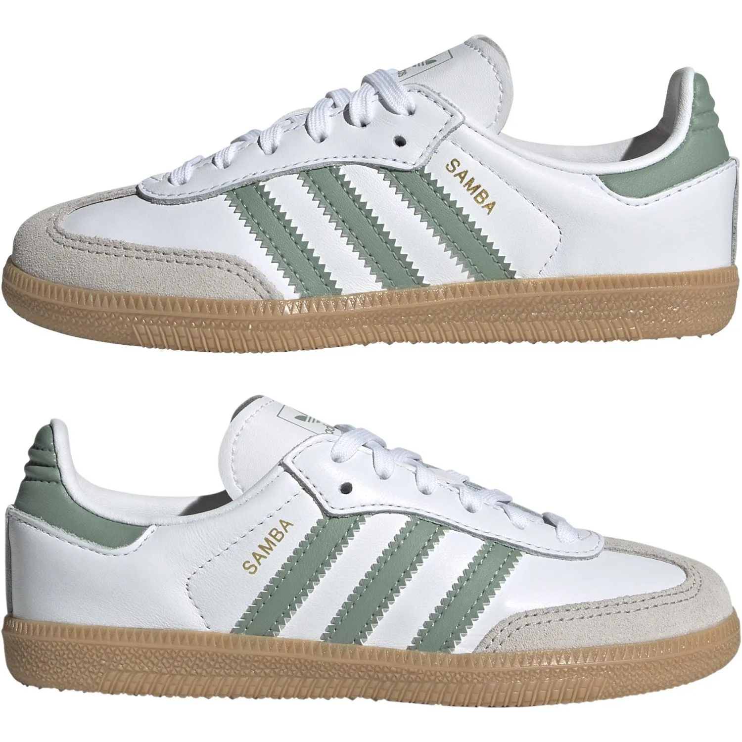adidas Originals Ftwr Weiß/Silber Grün/Gum 3 Samba Og C Sneakers