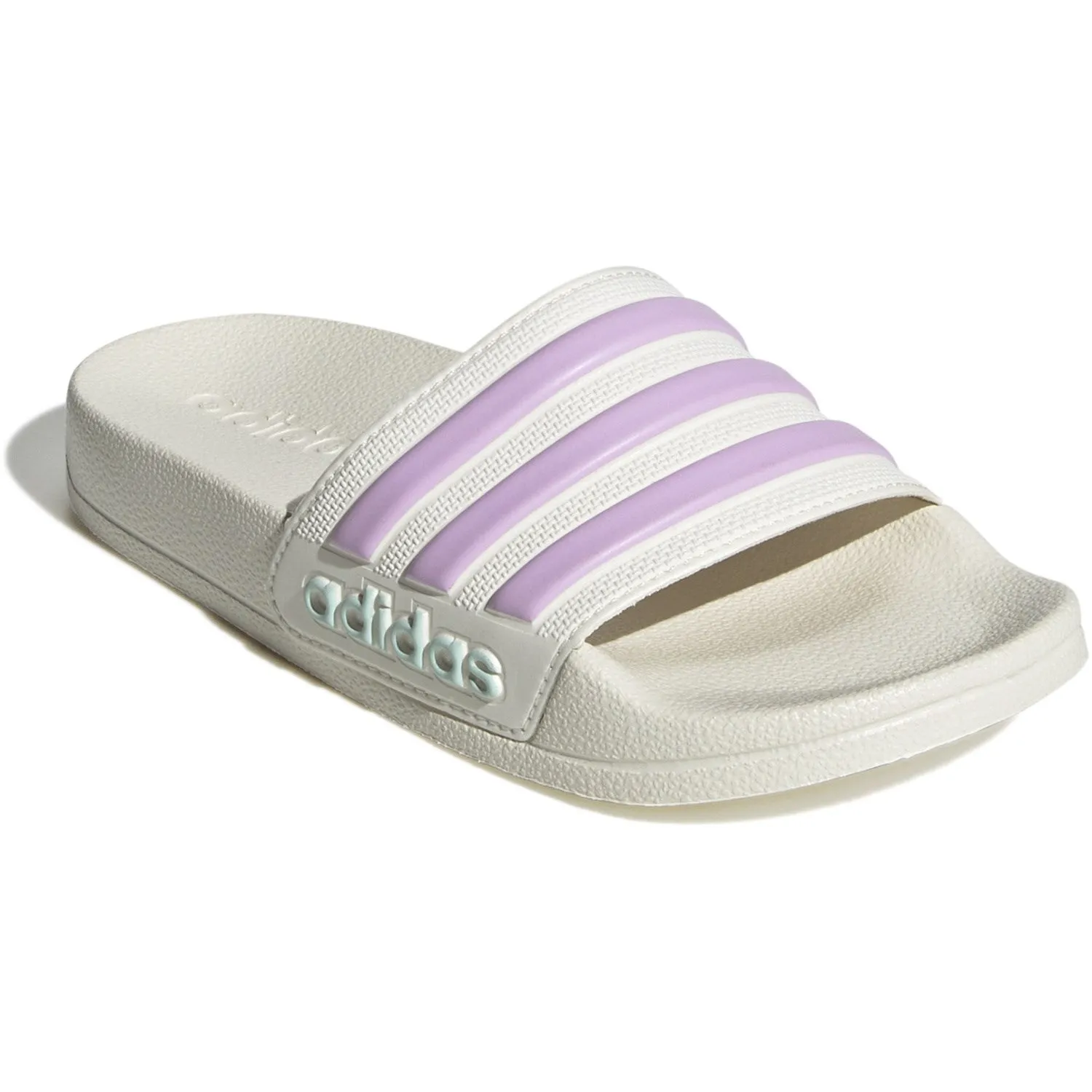 adidas Originals Off White/Bliss Lila/Halo Minze Adilette Dusch-Slides