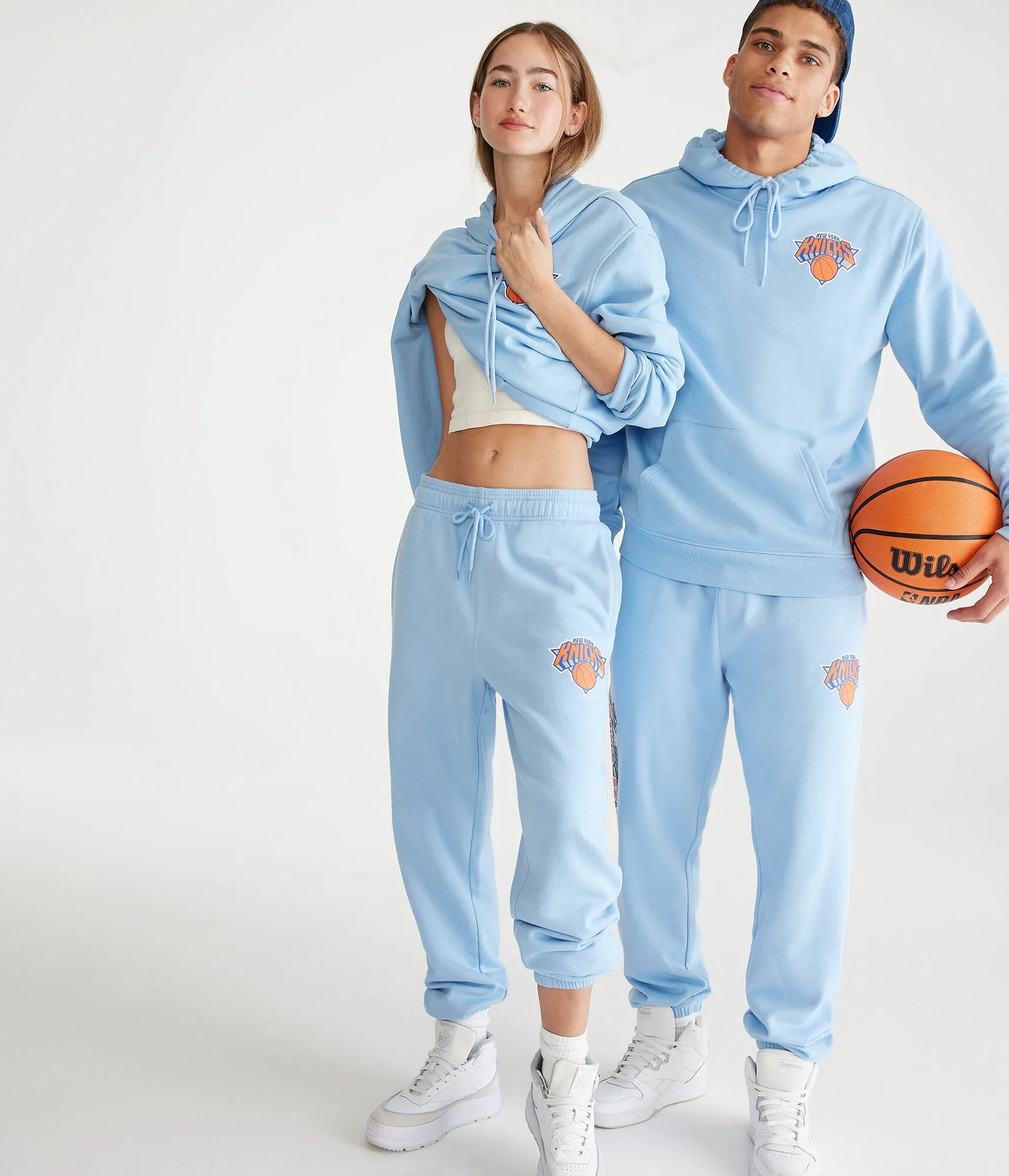 Aeropostale Herren New York Knicks Jogginghose - Hellblau - Größe M - Baumwolle - Teenager-Mode & Bekleidung Islandblau Aeropostale