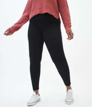 Aeropostale Damen Flex Effects High-Rise Curvy Jegging - - Größe 000 S - Baumwolle - Teen Mode & Bekleidung Schwarz Aeropostale