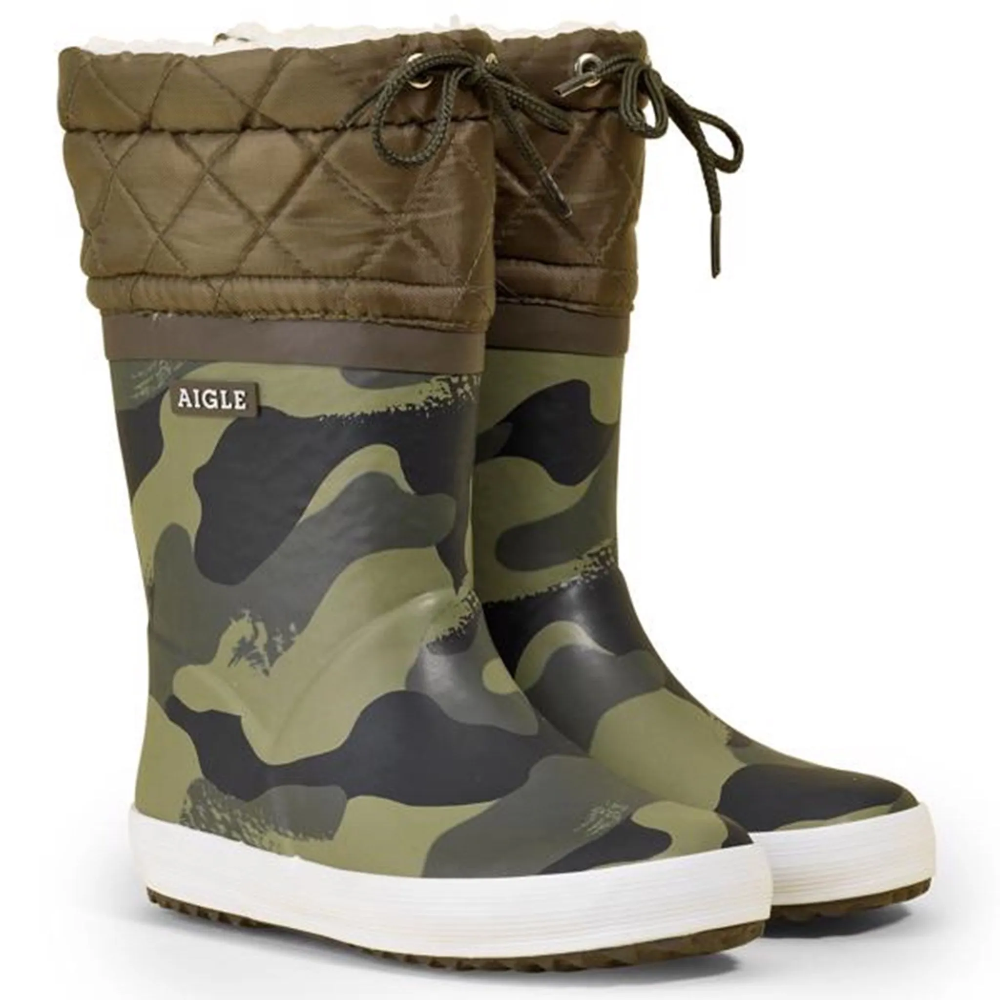 Aigle Giboulee Thermo Gummistiefel Print Tarnung/Kaki