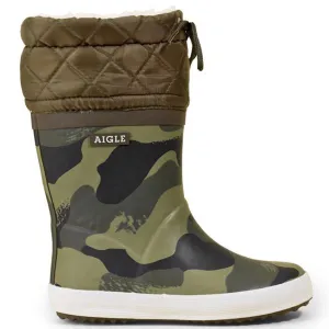 Aigle Giboulee Thermo Gummistiefel Print Tarnung/Kaki