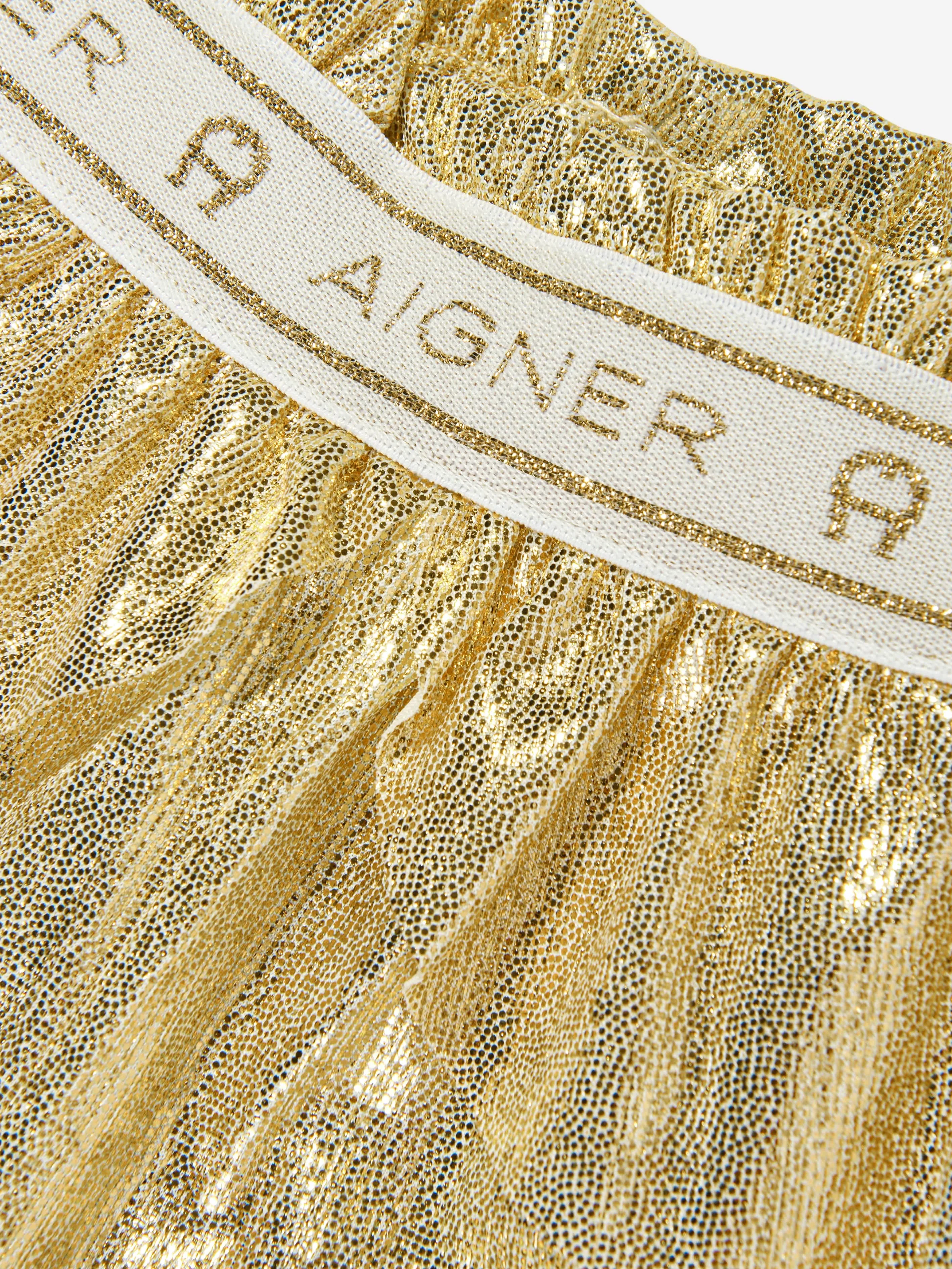 Aigner Mädchen Metallhose in Gold