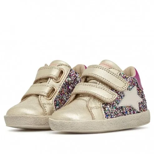 Alnoite High VL Sneakers - Platin/Glitzer/Fuchsia von Falcotto