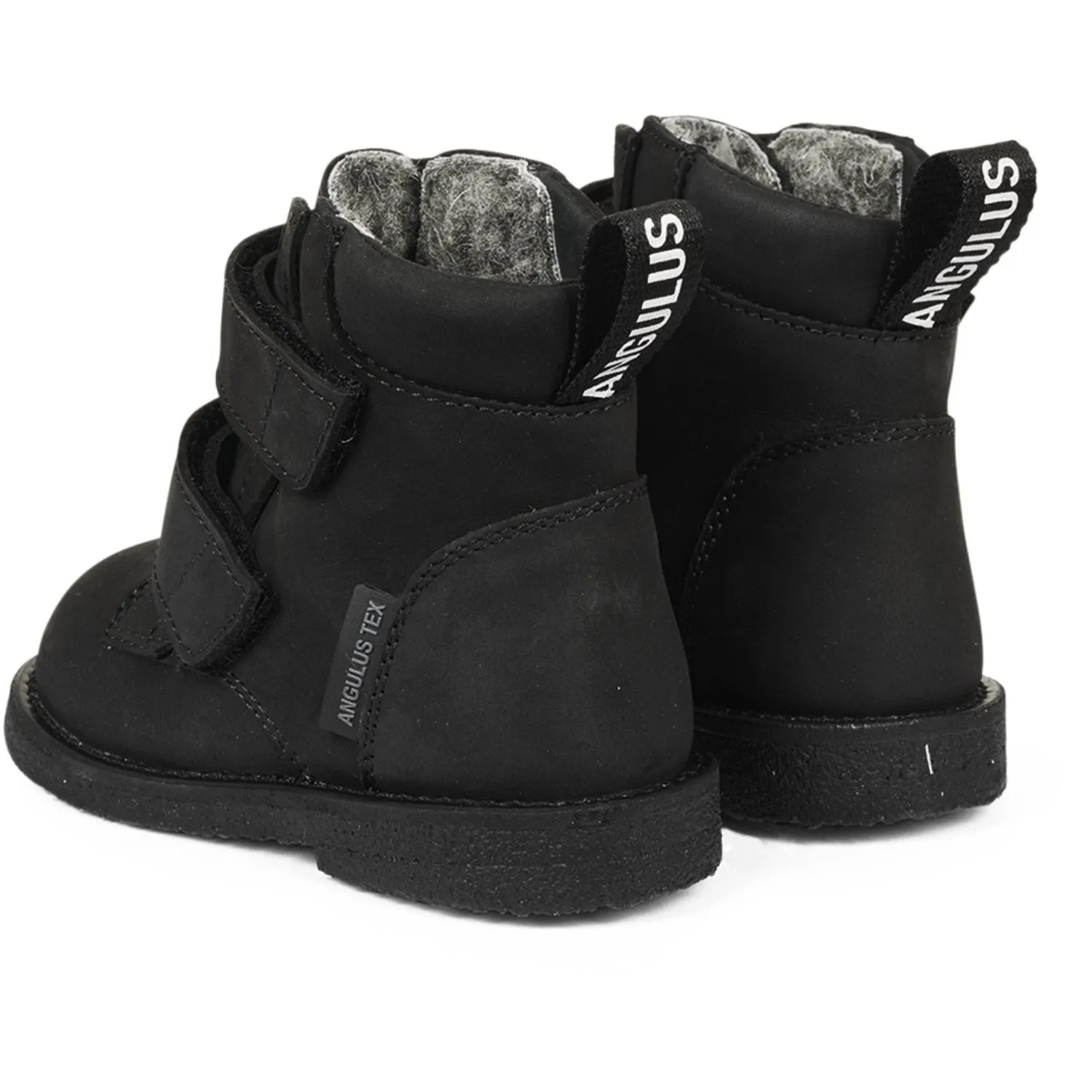 Angulus Black Beginner Tex-Stiefel mit Logo und Klettverschluss