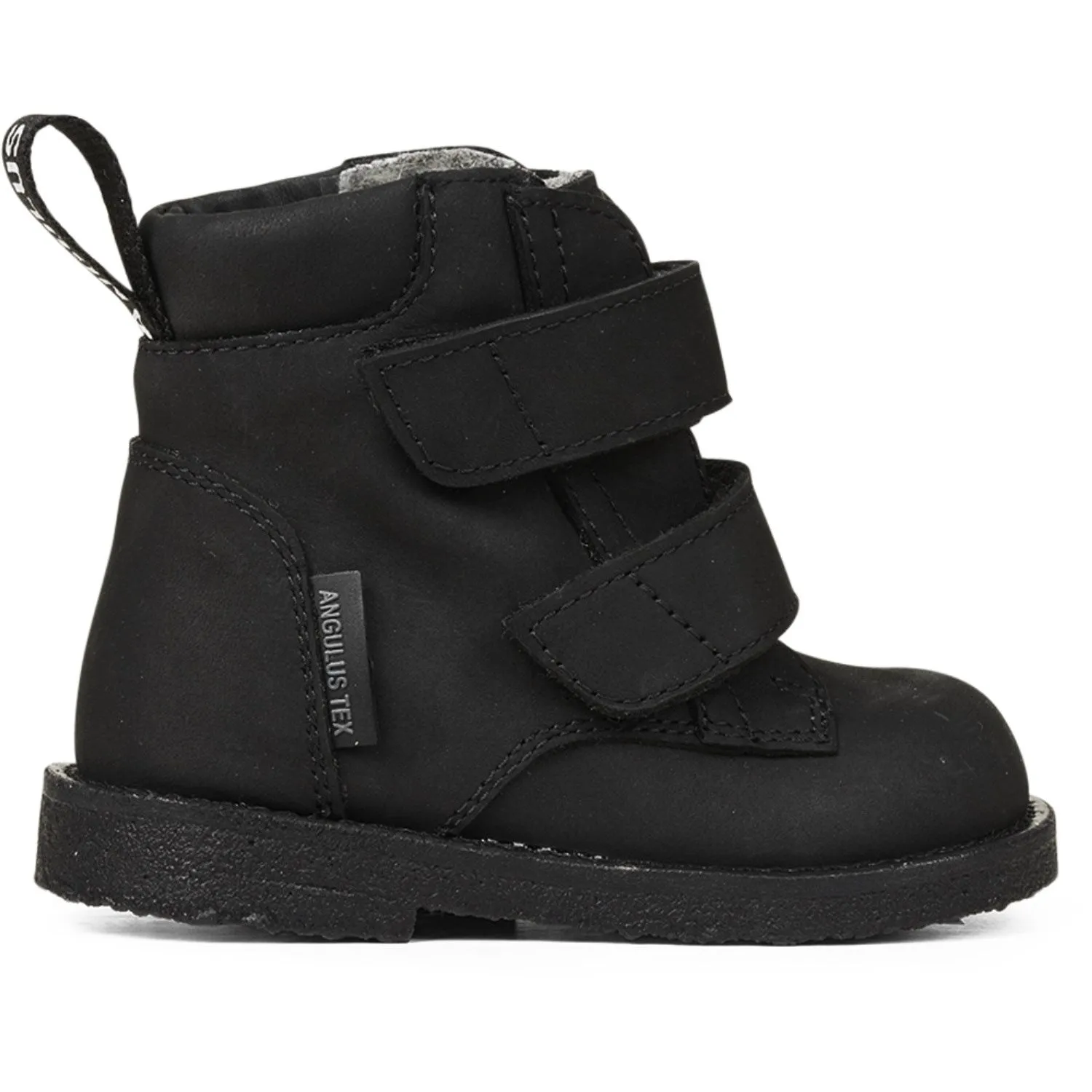 Angulus Black Beginner Tex-Stiefel mit Logo und Klettverschluss