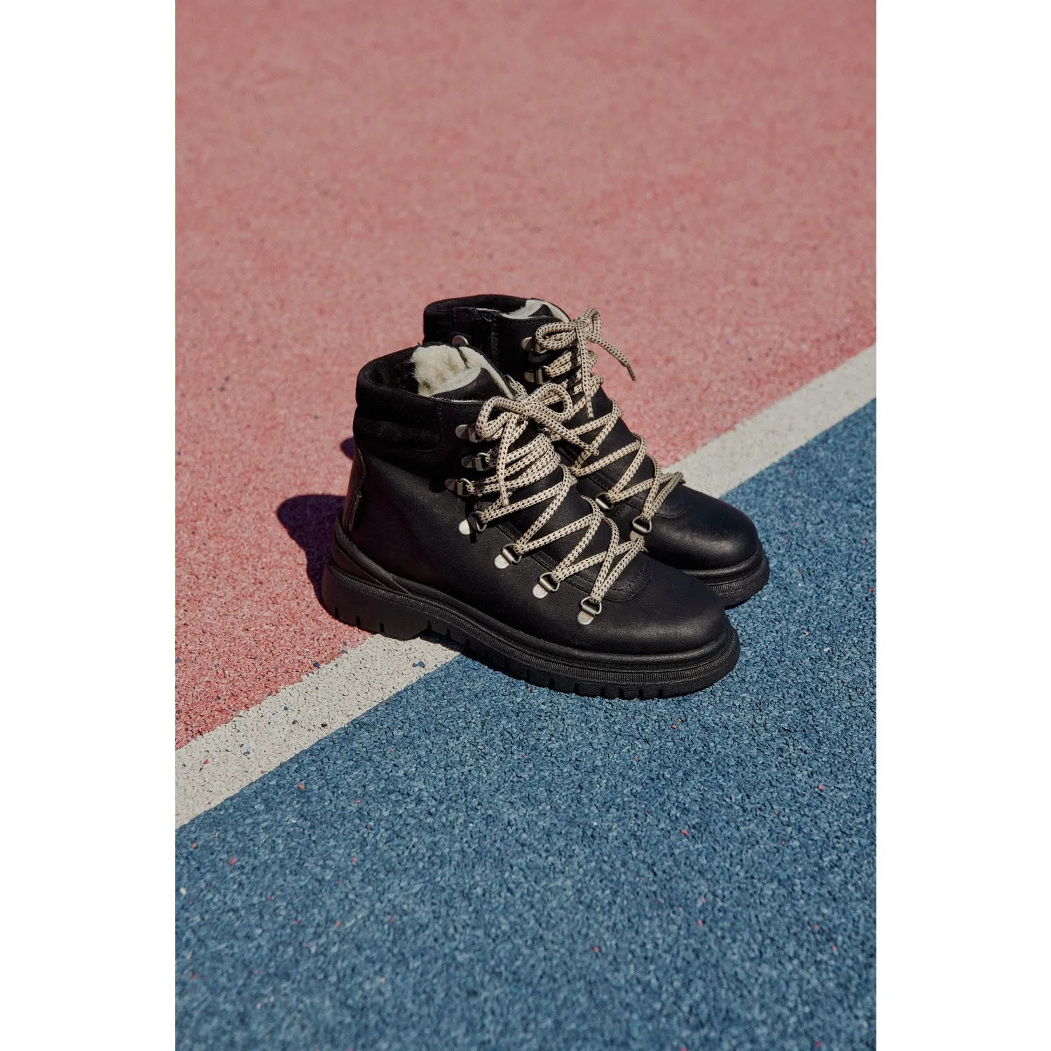 Angulus Black Tex Schnürstiefel mit Wollfutter