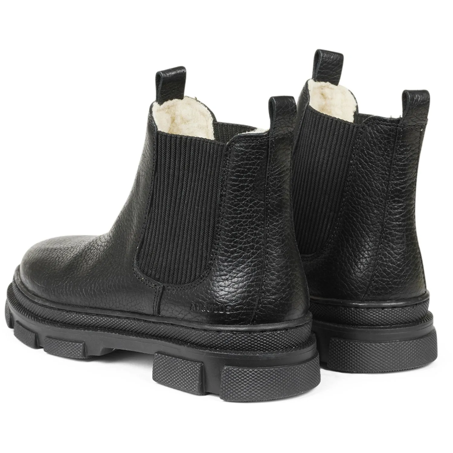 Angulus Black/Black Chelsea-Stiefel mit elastischem Einsatz und Wollfutter