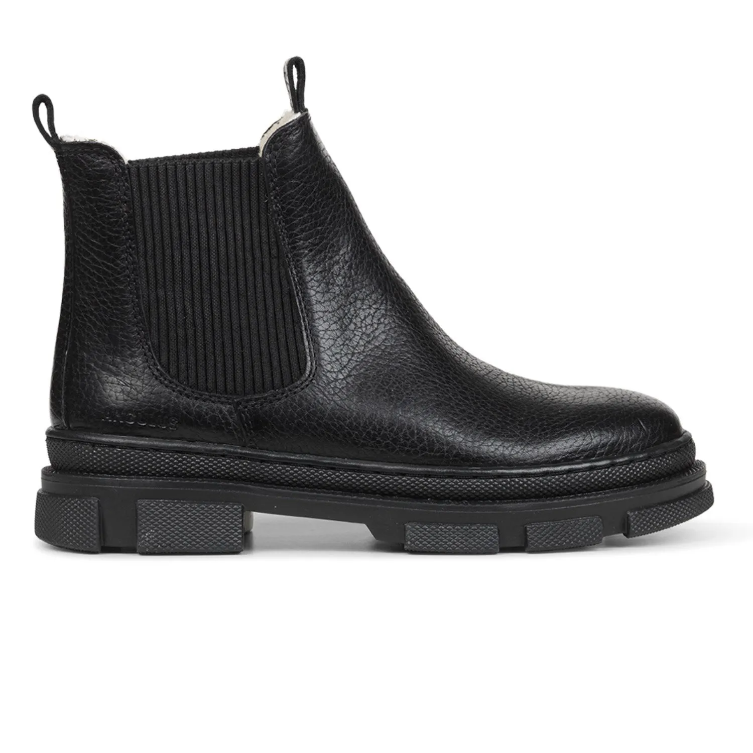 Angulus Black/Black Chelsea-Stiefel mit elastischem Einsatz und Wollfutter