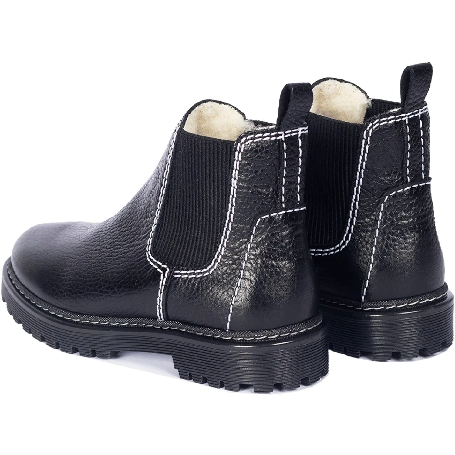 Angulus Black/Black Chelsea-Stiefel mit weicher Wollfutterung