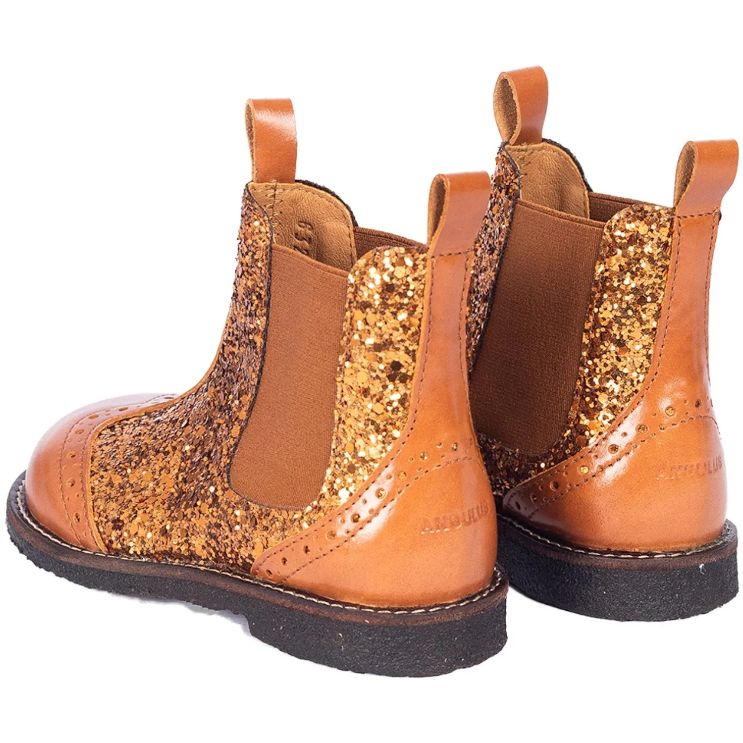 Angulus Bronze Glitter/CAndnac/CAndnac Chelsea Boot Mittel mit Funkelndem Bronze Glitter.