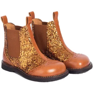 Angulus Bronze Glitter/CAndnac/CAndnac Chelsea Boot Mittel mit Funkelndem Bronze Glitter.