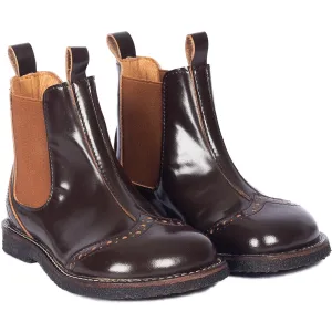 Angulus Brown/CAndnac Chelsea Stiefel Mittel BrAndue Hulmønster