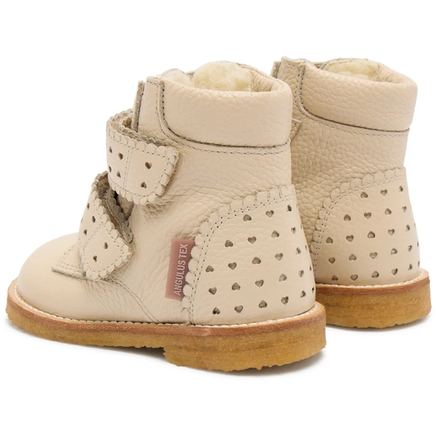 Angulus Buttermilk Tex-Stiefel mit Herzen und Klettverschluss
