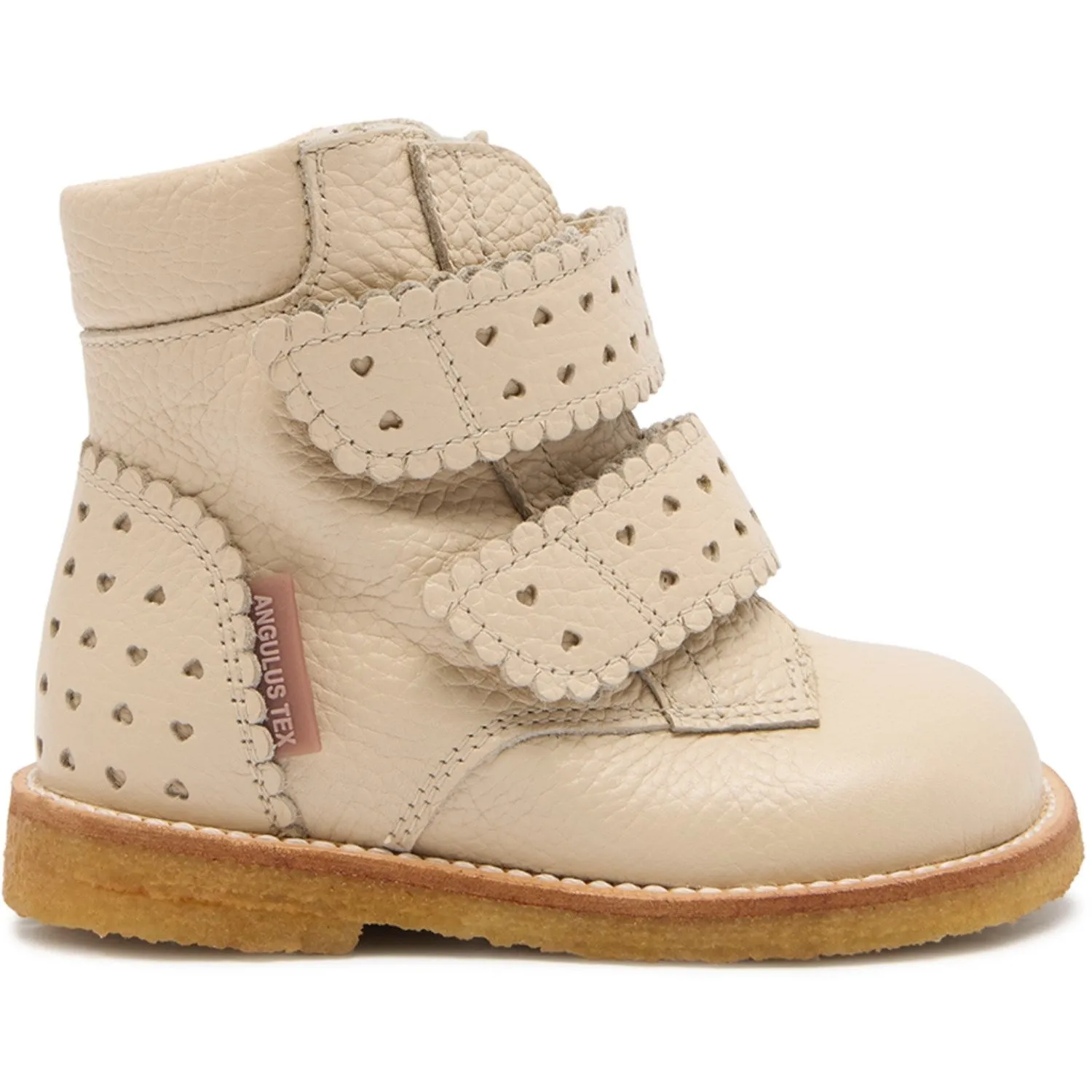 Angulus Buttermilk Tex-Stiefel mit Herzen und Klettverschluss
