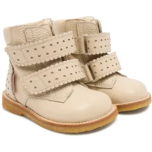 Angulus Buttermilk Tex-Stiefel mit Herzen und Klettverschluss