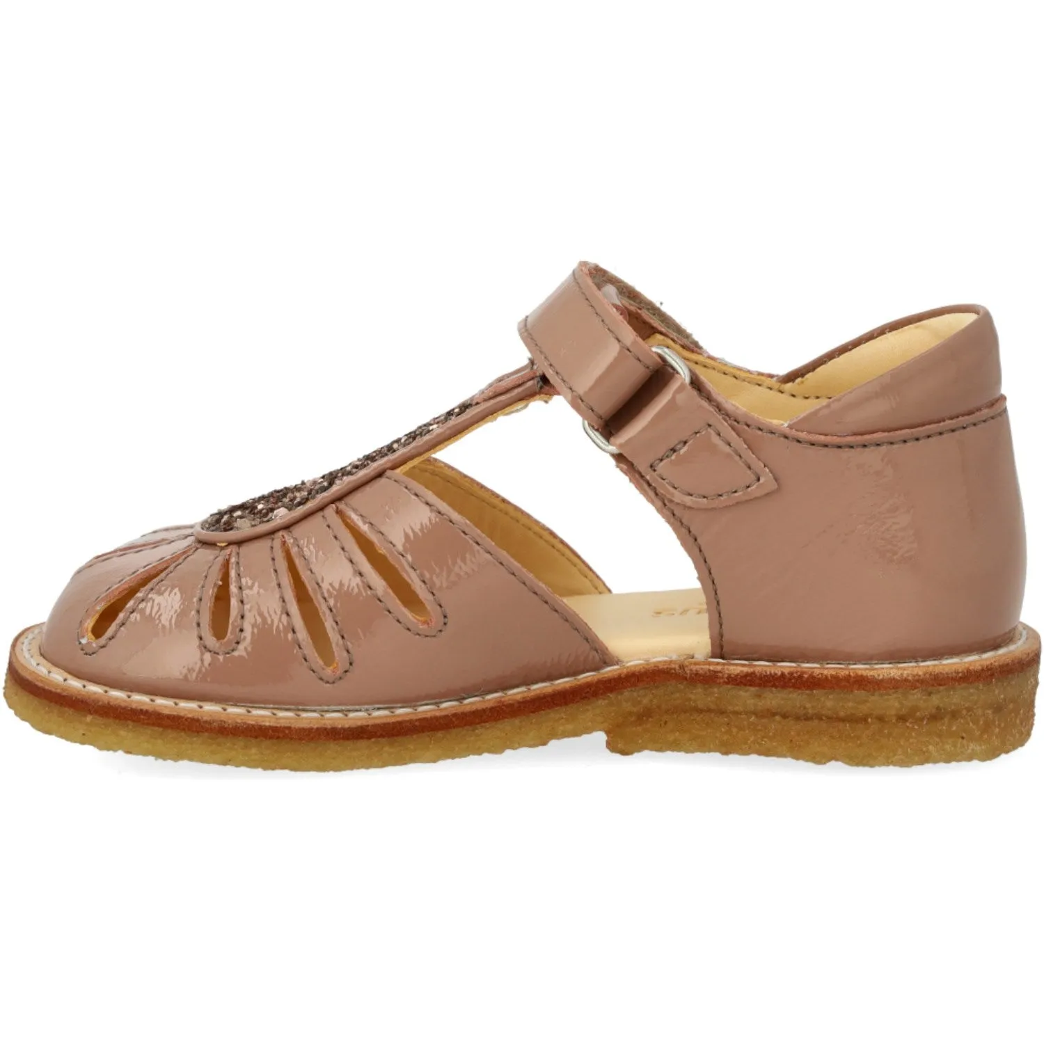 Angulus Clay/Clay Glitzer-Sandalette mit Tropfen-Detail in funkelndem Glitzer