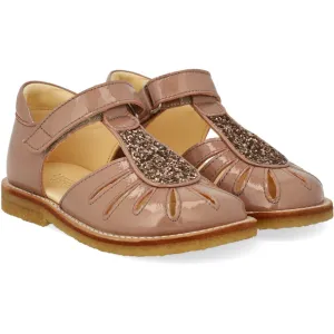Angulus Clay/Clay Glitzer-Sandalette mit Tropfen-Detail in funkelndem Glitzer