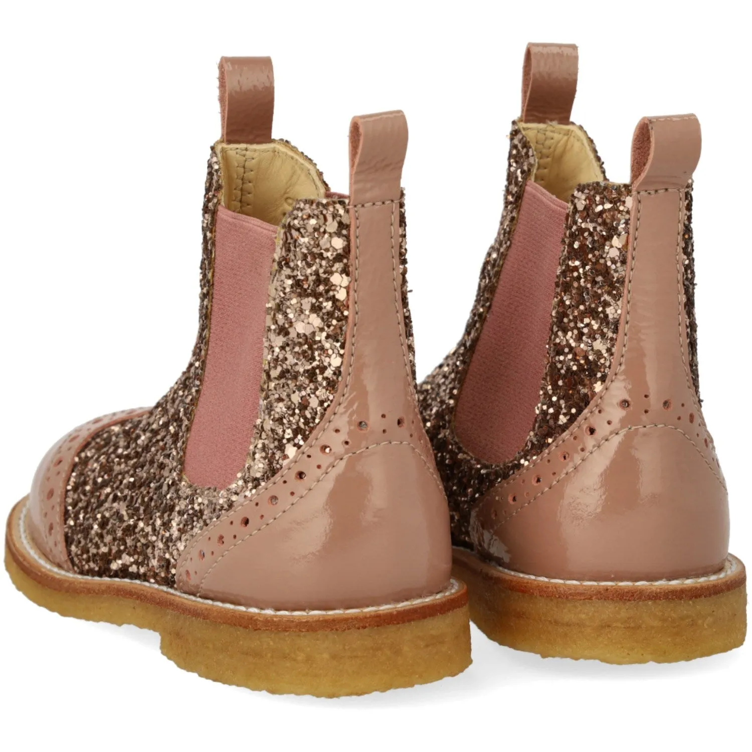 Angulus Clay/Clay Glitter/Rosa Chelsea Boot Mittlerer Glitter Originale Markendetails