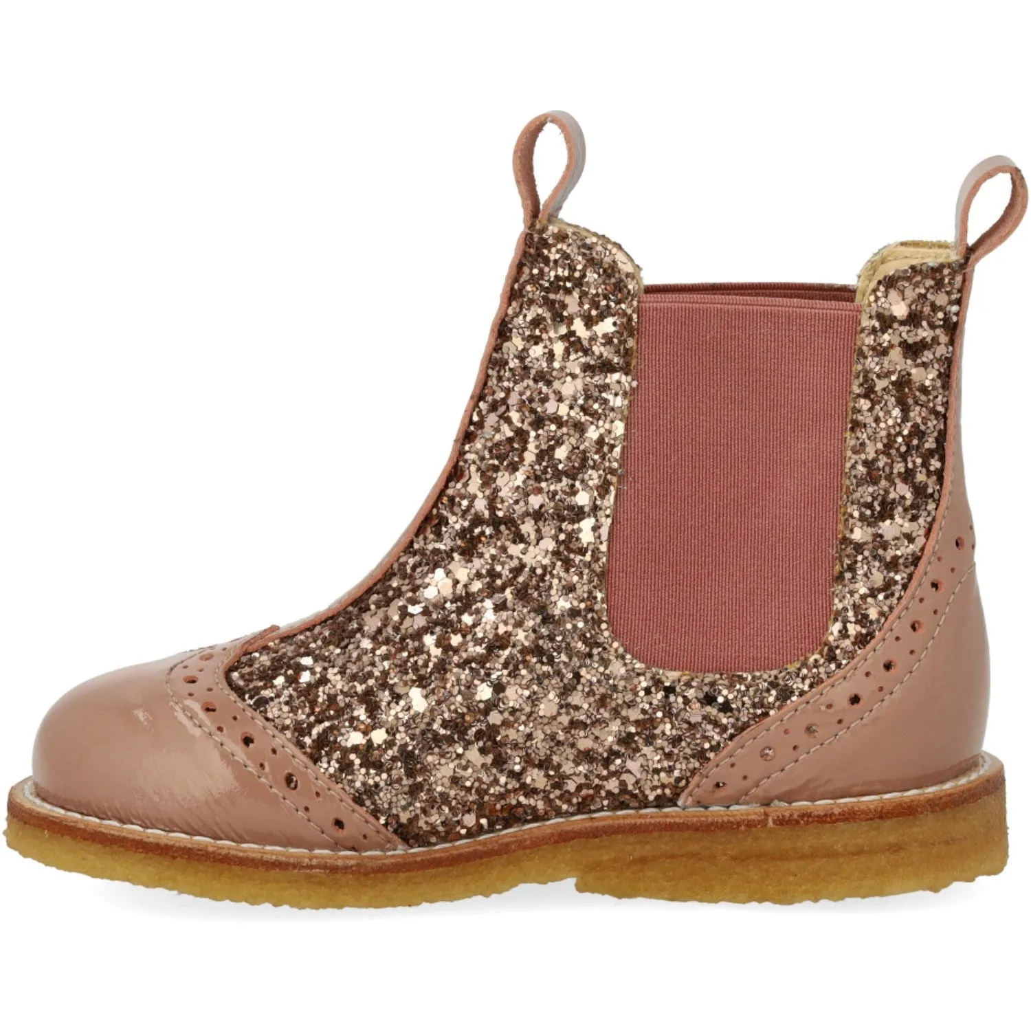 Angulus Clay/Clay Glitter/Rosa Chelsea Boot Mittlerer Glitter Originale Markendetails