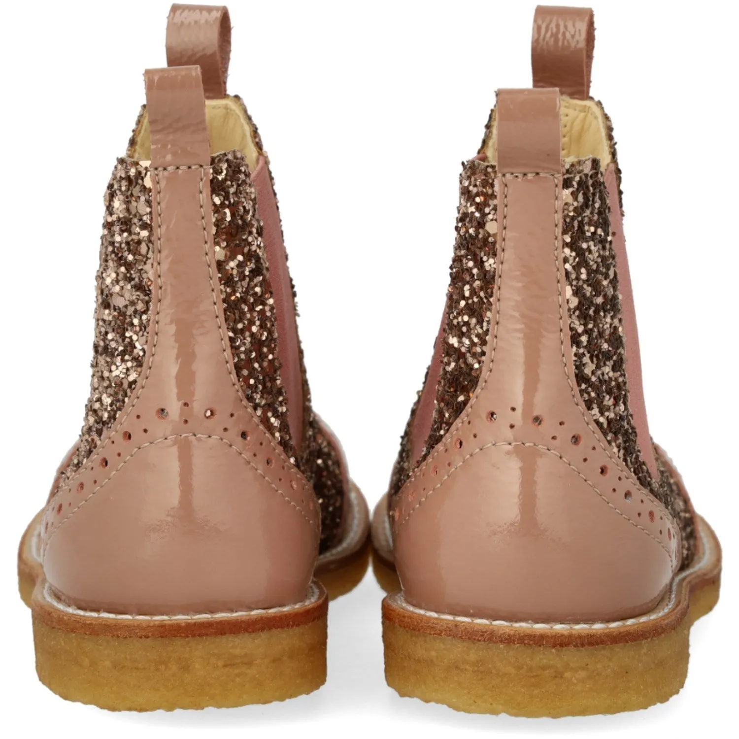 Angulus Clay/Clay Glitter/Rosa Chelsea Boot Mittlerer Glitter Originale Markendetails