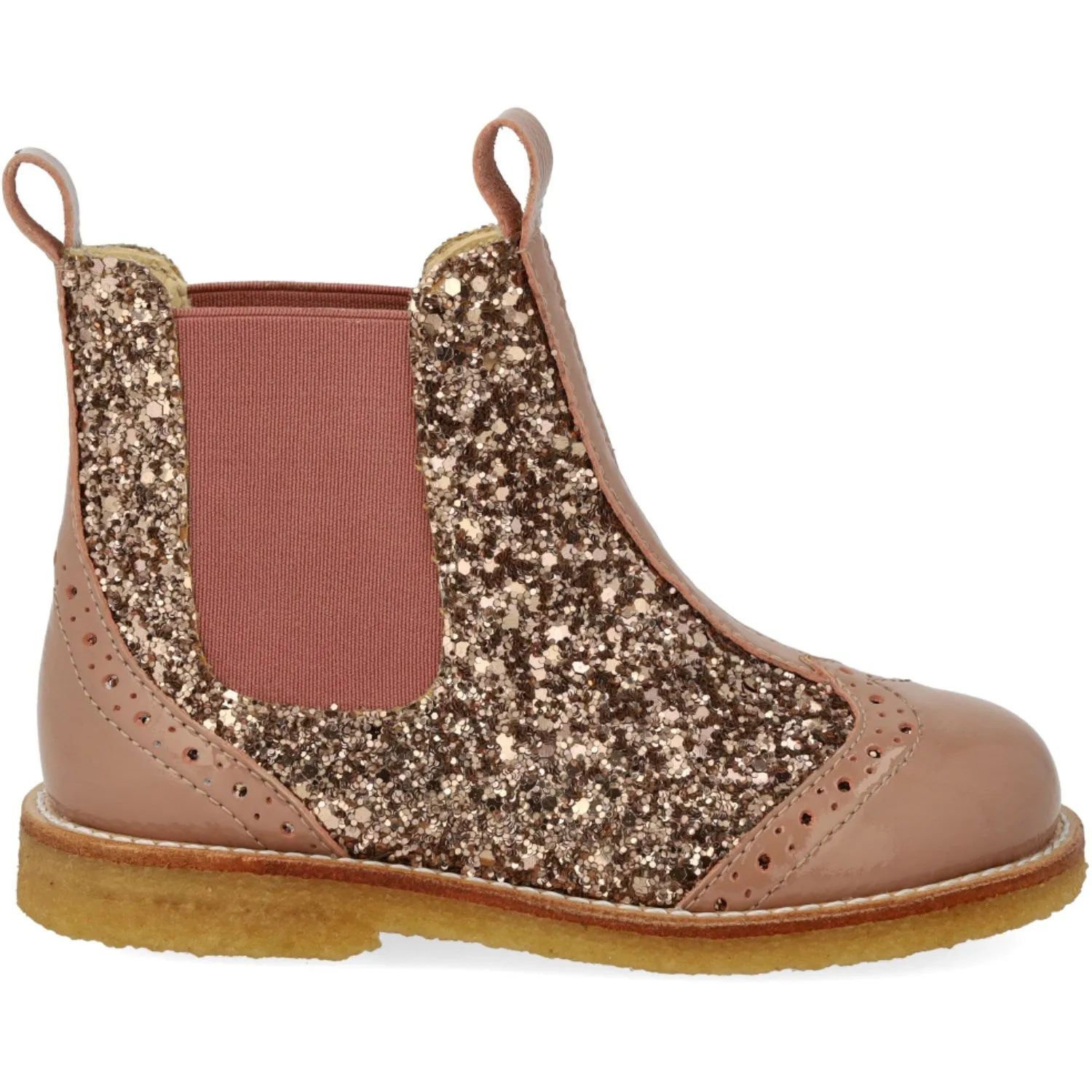 Angulus Clay/Clay Glitter/Rosa Chelsea Boot Mittlerer Glitter Originale Markendetails