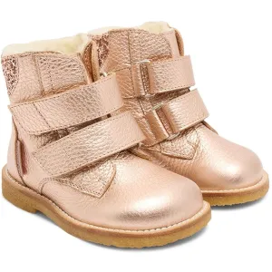 Angulus Kupfer/Ahorn Glitzer Tex-Stiefel Mittel Glitzer OG Klettverschluss