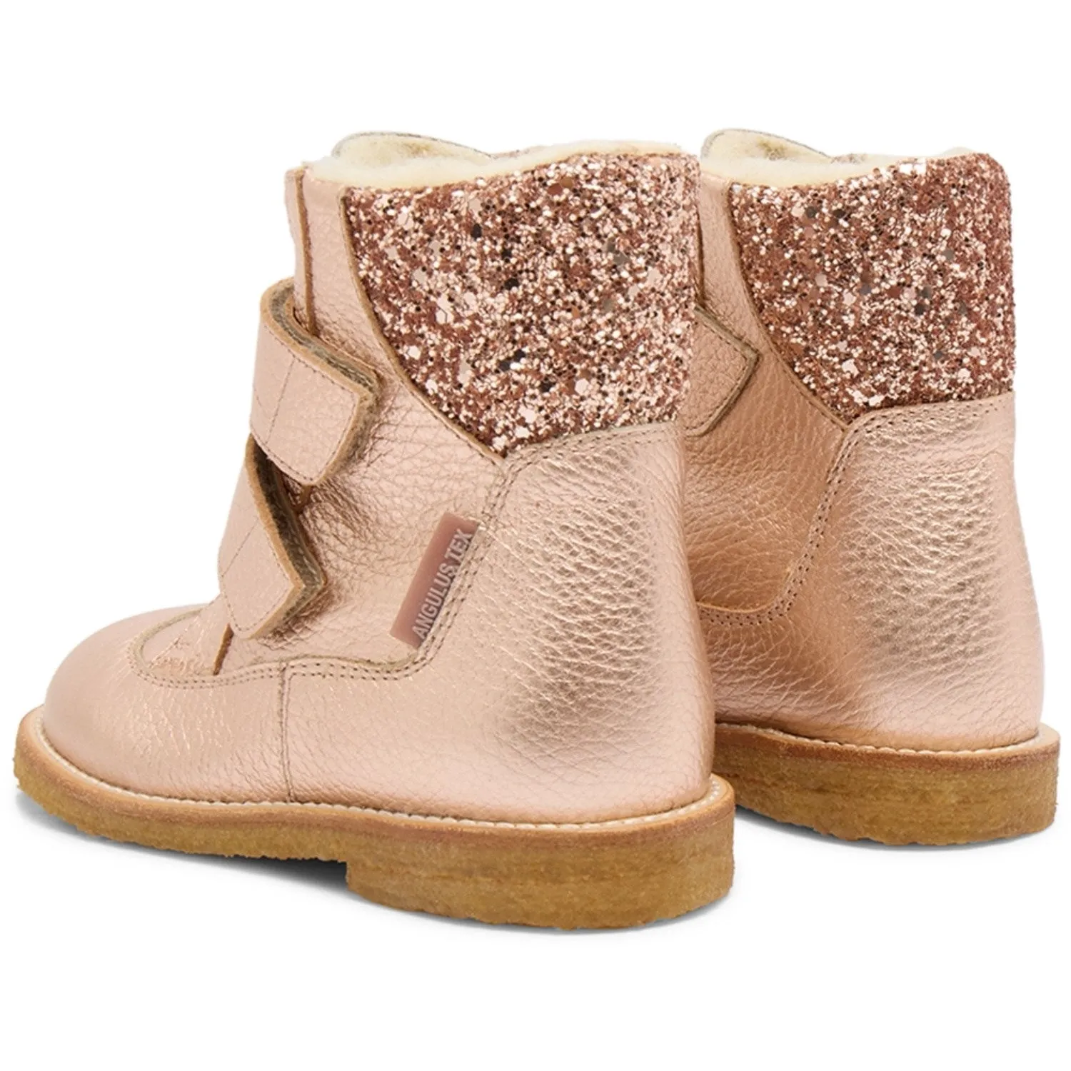 Angulus Kupfer/Ahorn Glitzer Tex Stiefel mit Klettverschluss