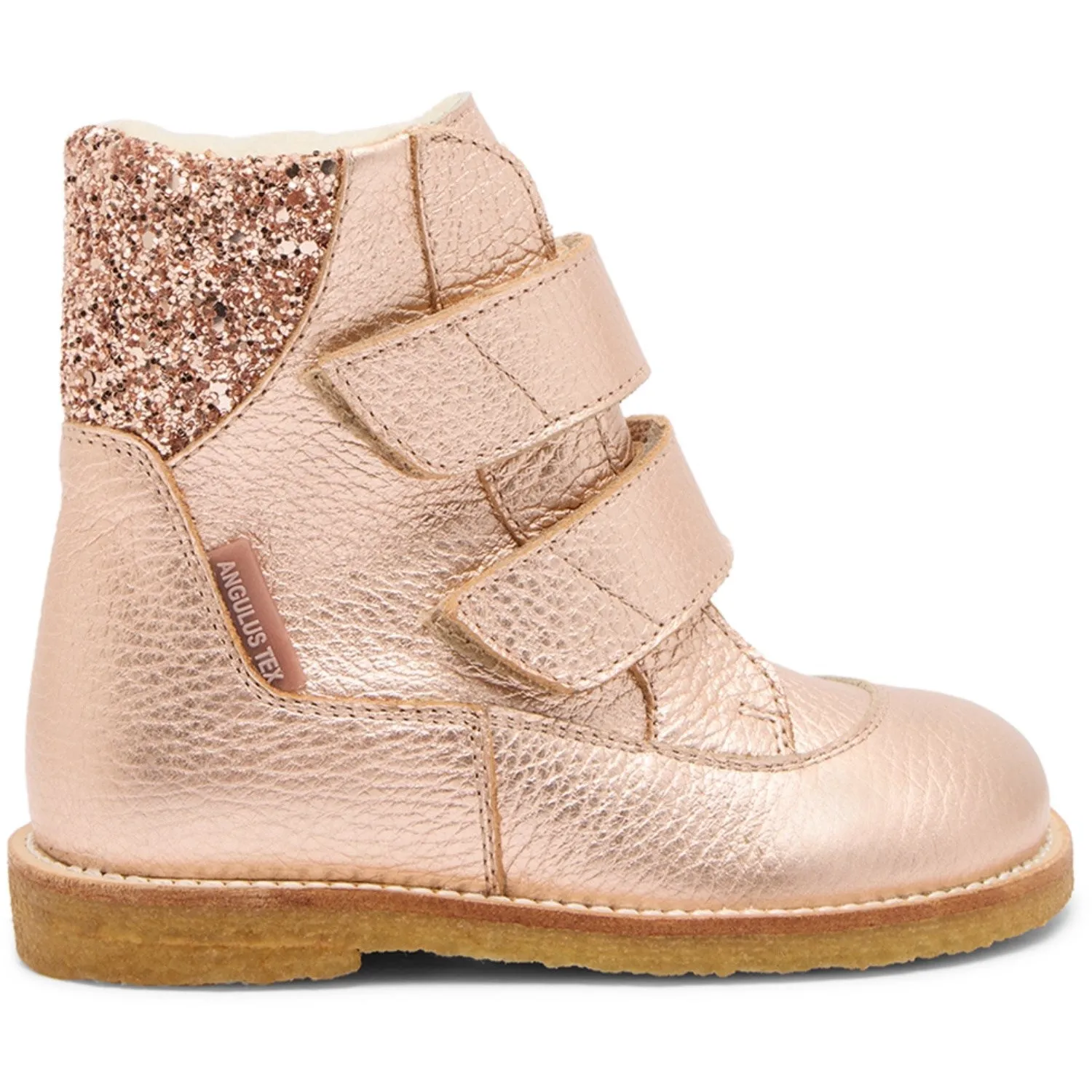 Angulus Kupfer/Ahorn Glitzer Tex Stiefel mit Klettverschluss