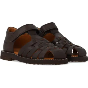 Angulus Dunkelbrauner Geflochtener Leder-Sandal