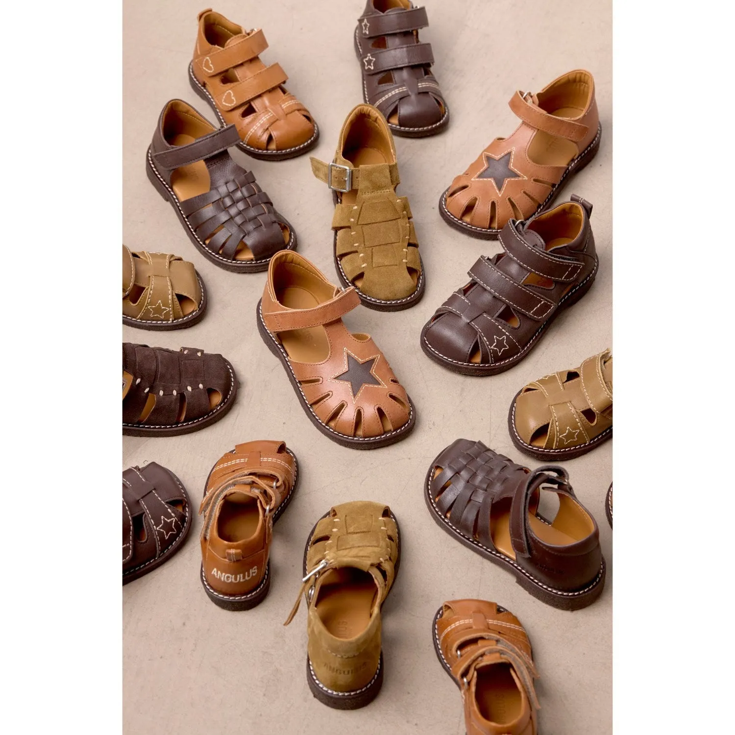 Angulus Dunkelbrauner Geflochtener Leder-Sandal