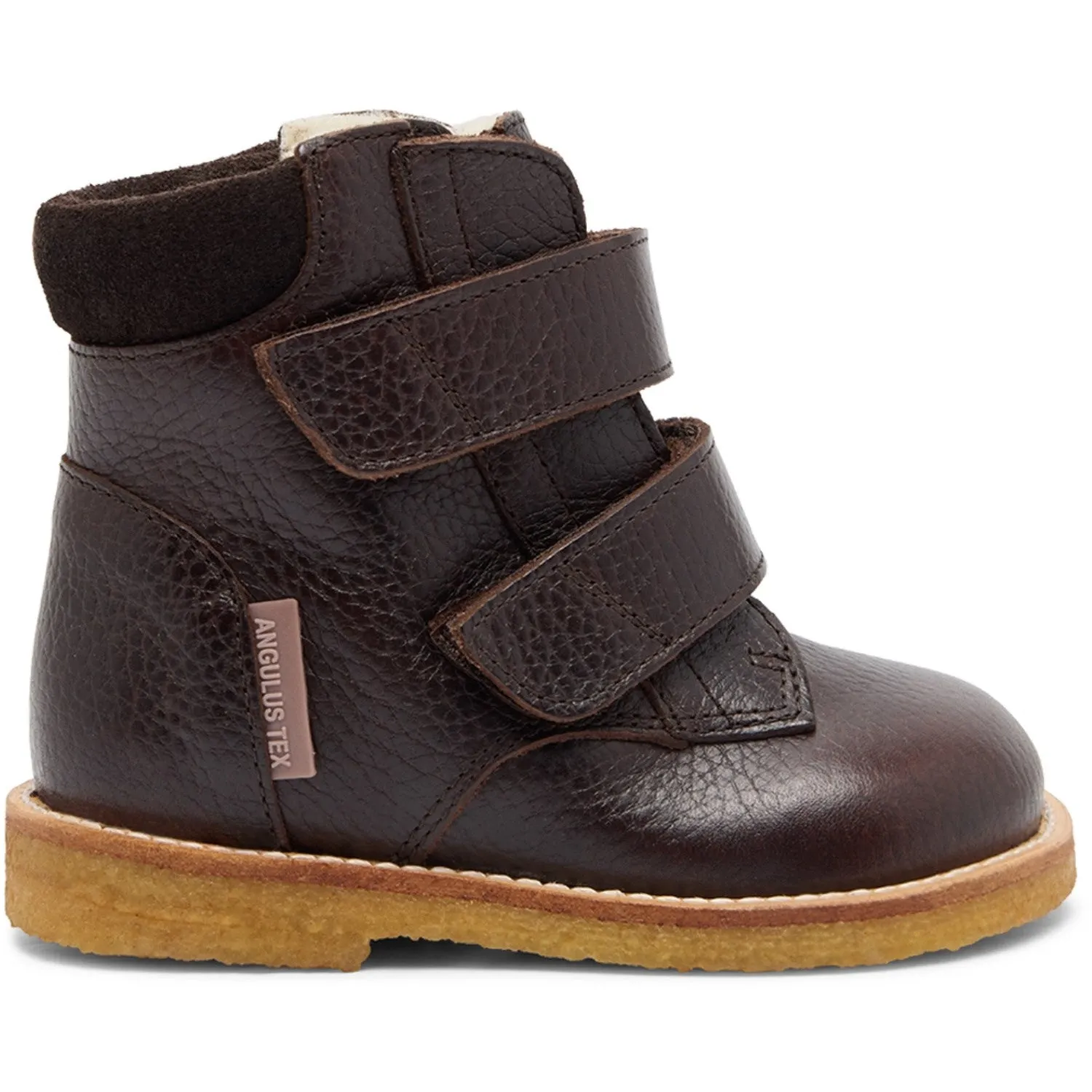Angulus Dunkelbraun/Dunkelbraun Anfänger Tex-Stiefel Mittel mit Klettverschluss