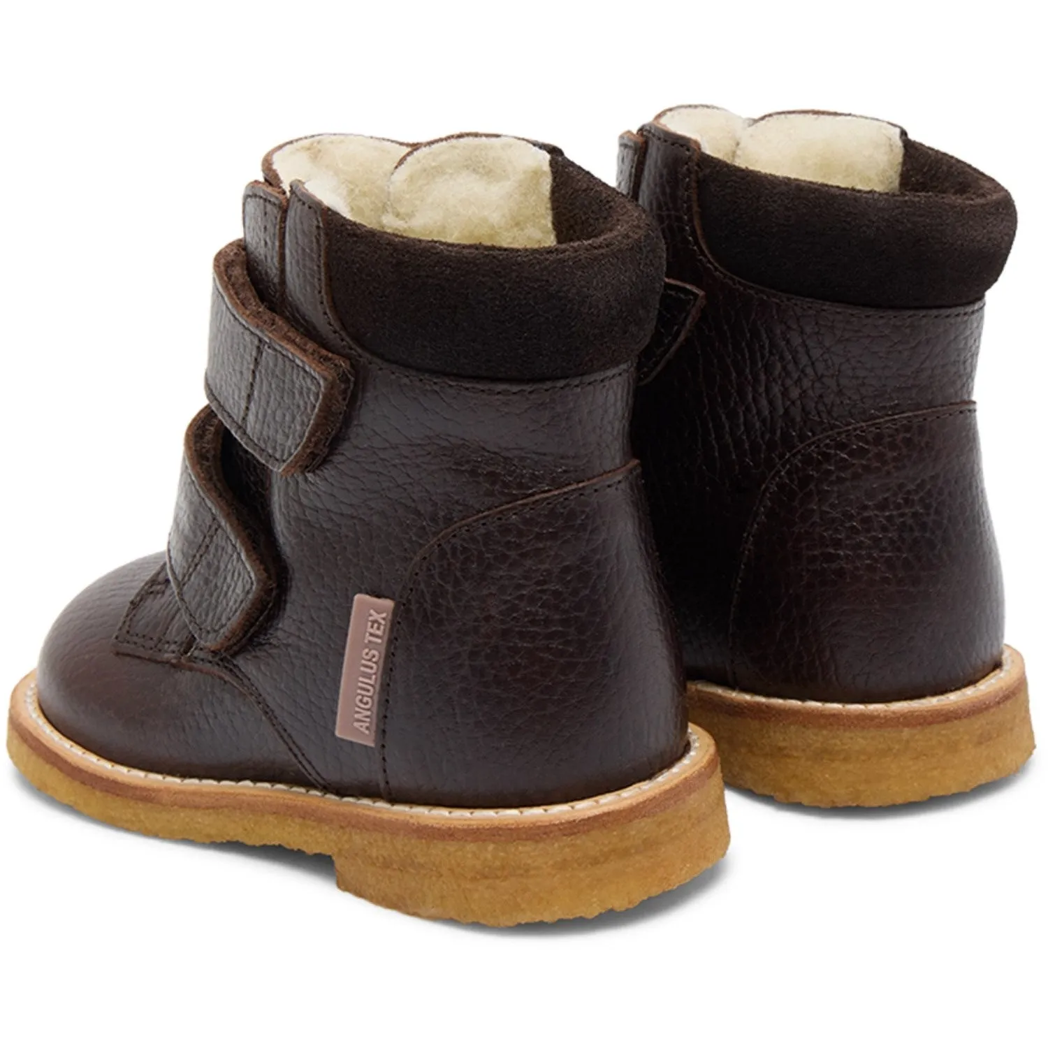 Angulus Dunkelbraun/Dunkelbraun Anfänger Tex-Stiefel Mittel mit Klettverschluss