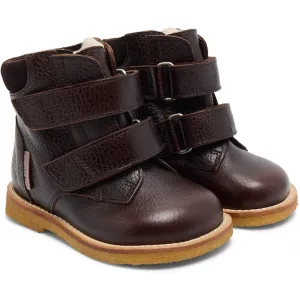 Angulus Dunkelbraun/Dunkelbraun Anfänger Tex-Stiefel Mittel mit Klettverschluss
