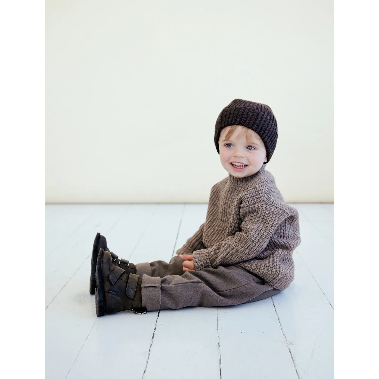 Angulus Dunkeloliv Beginner Tex Boot mit Logo-Band und Klettverschluss