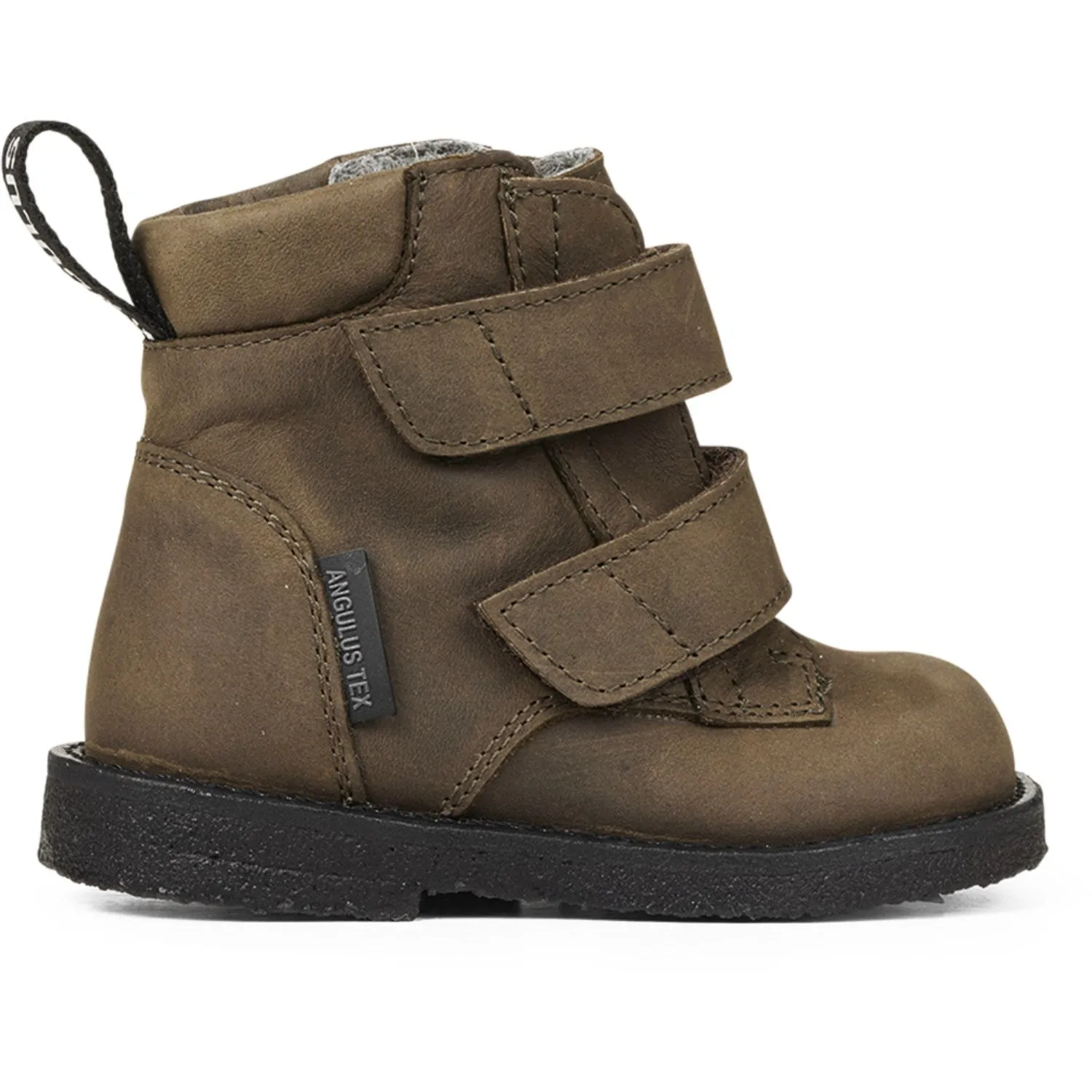 Angulus Dunkeloliv Beginner Tex Boot mit Logo-Band und Klettverschluss