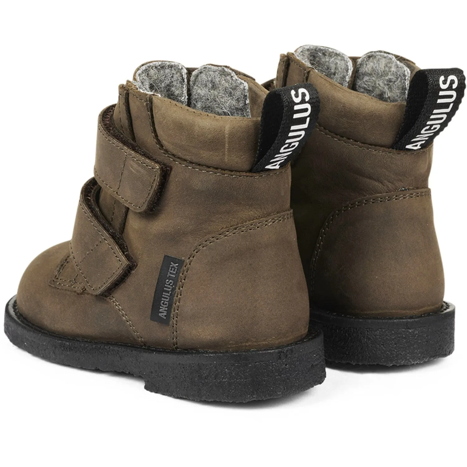 Angulus Dunkeloliv Beginner Tex Boot mit Logo-Band und Klettverschluss