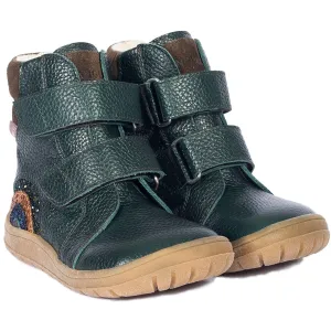 Angulus Deep Teal/Forrest/Glitzer Textil-Stiefel mit funkelndem Glitzerregenbogen