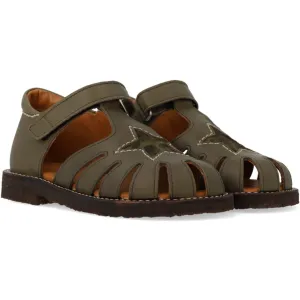 Angulus Forrest/Marshland Druck Leder Sandale Mittel Sternendetail