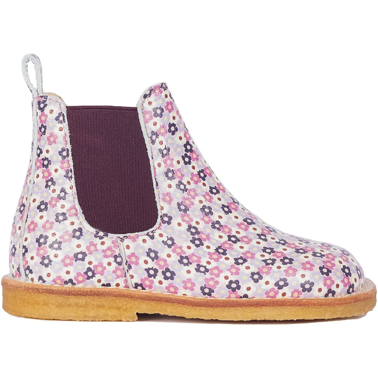 Angulus Heather Blumen/Bordeaux Klassische Chelsea Boots mit Elastik und Reißverschluss