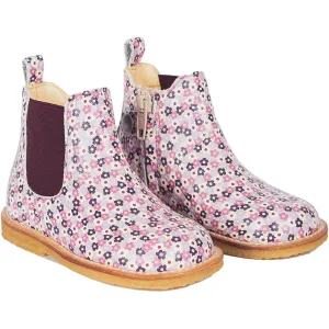 Angulus Heather Blumen/Bordeaux Klassische Chelsea Boots mit Elastik und Reißverschluss