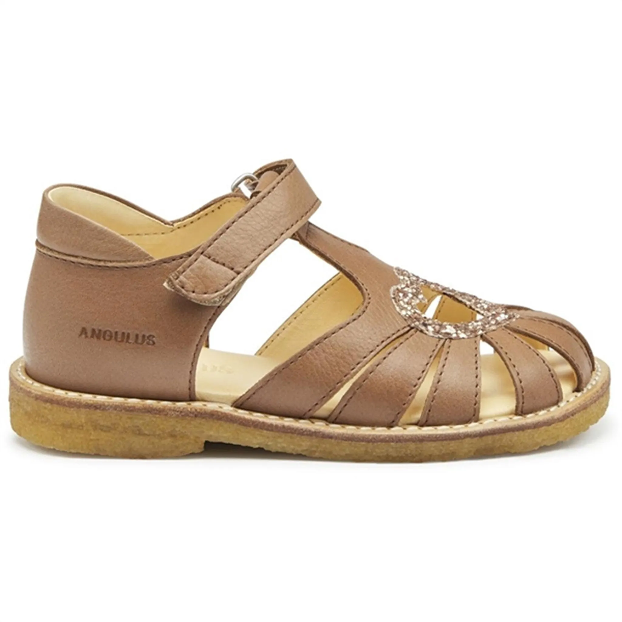 Angulus Hjerte Sandalen Mandel/Ahorn Glitzer